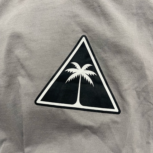 EUC Men’s Size Small Palm Angels Palms & Flames Logo Long-sleeve T-shirt In Grey - Picture 10 of 13